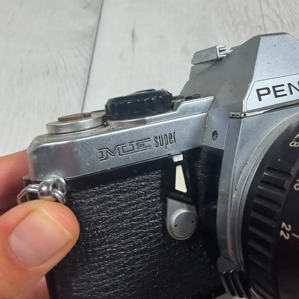 VTG Pentax ME Super 35mm SLR Film Camera Coastar 28mm lens Untested Parts Only
